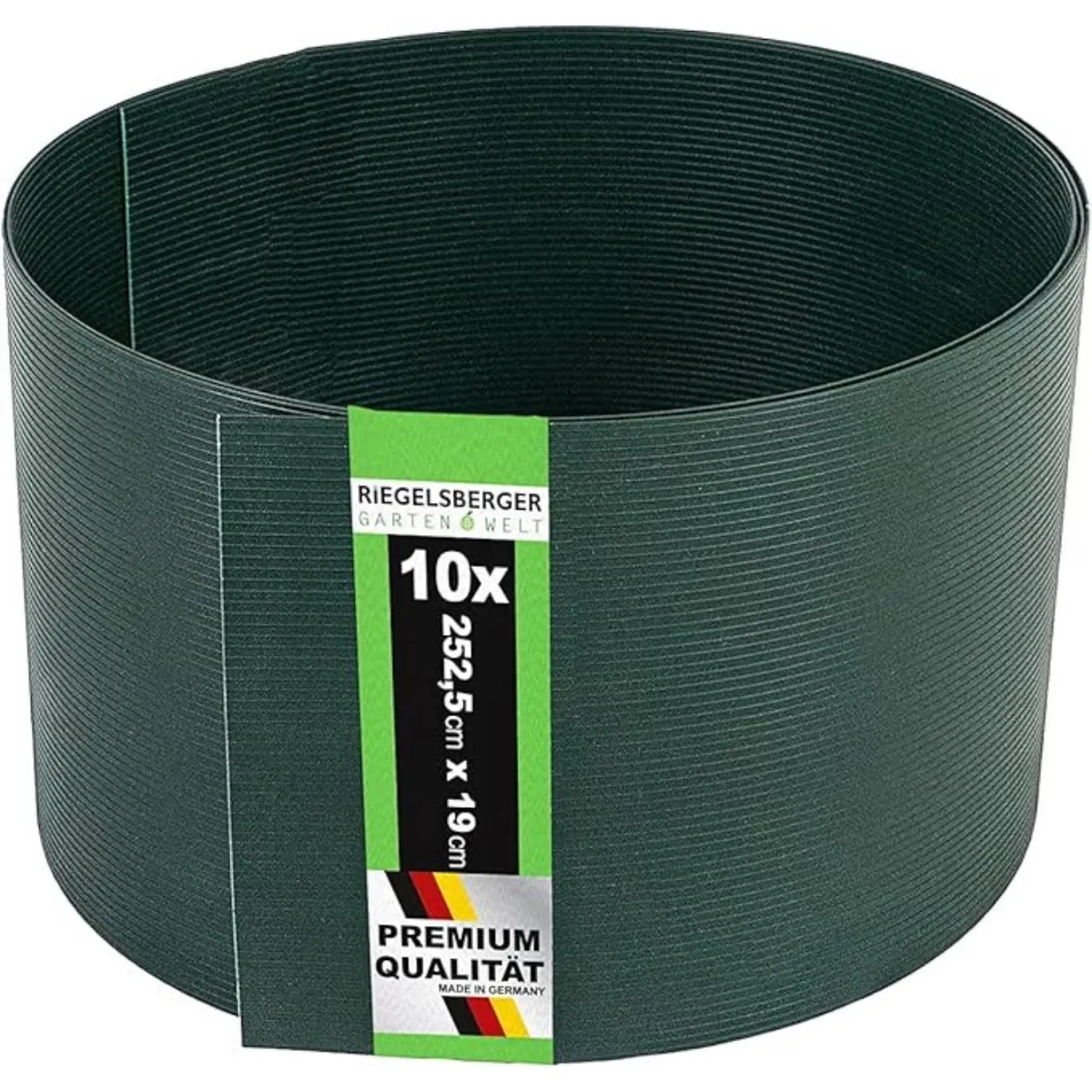 Hart-PVC Sichtschutzstreifen grün 2525×190×1,35 mm – 10er Set