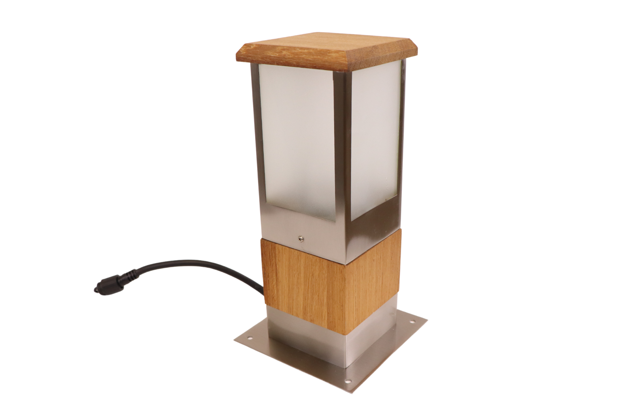 Easy Connect 64250 Sockelleuchte Teak Edelstahl Höhe 30 cm Wegbeleuchtung IP44