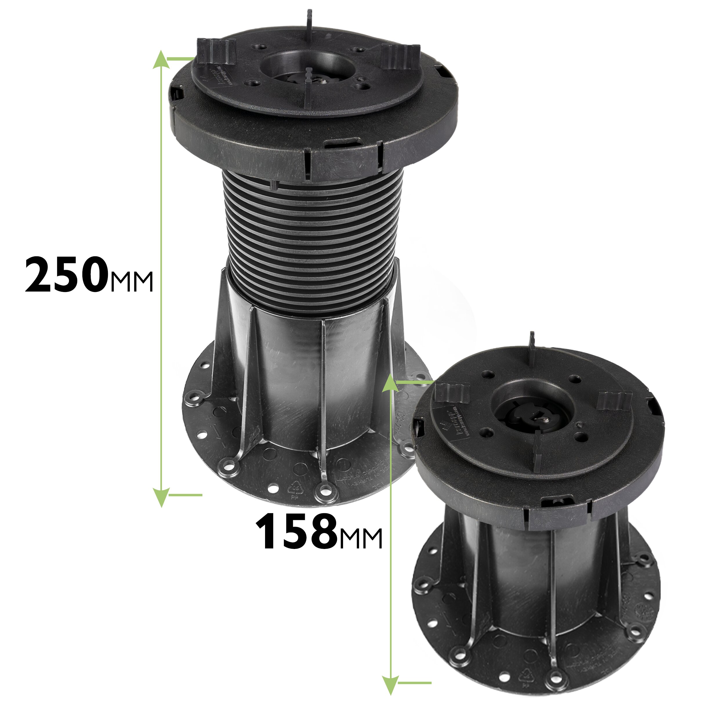 1 Karton Plattenlager BASIC mit Gefälleausgleich bis zu 7% für Terrassen-Platten Terrassenlager
