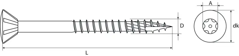 Formel F Terrassenschrauben 5,5x70 (Edelstahl A2 (90 Stück) - 181 255 70 15)