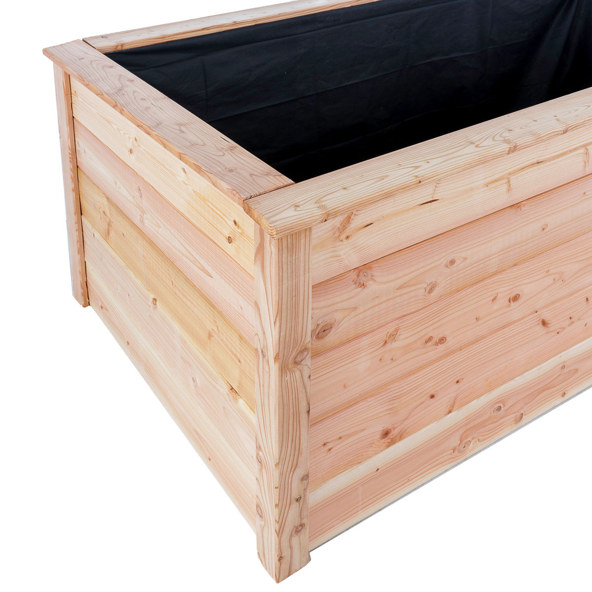 Modernes Hochbeet Höhe 73 cm mit Handlauf aus Lärchenholz Pflanzbeet Kräuterbeet Gemüsebeet