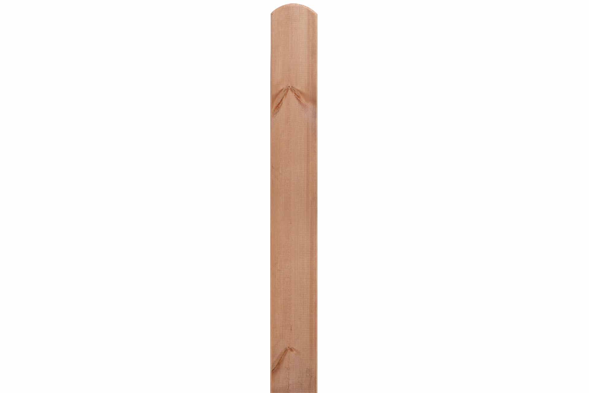 Pfosten-Laercheoptik Pfosten 9x9x190 cm Lärchenoptik gehobelt Kopf gerundet