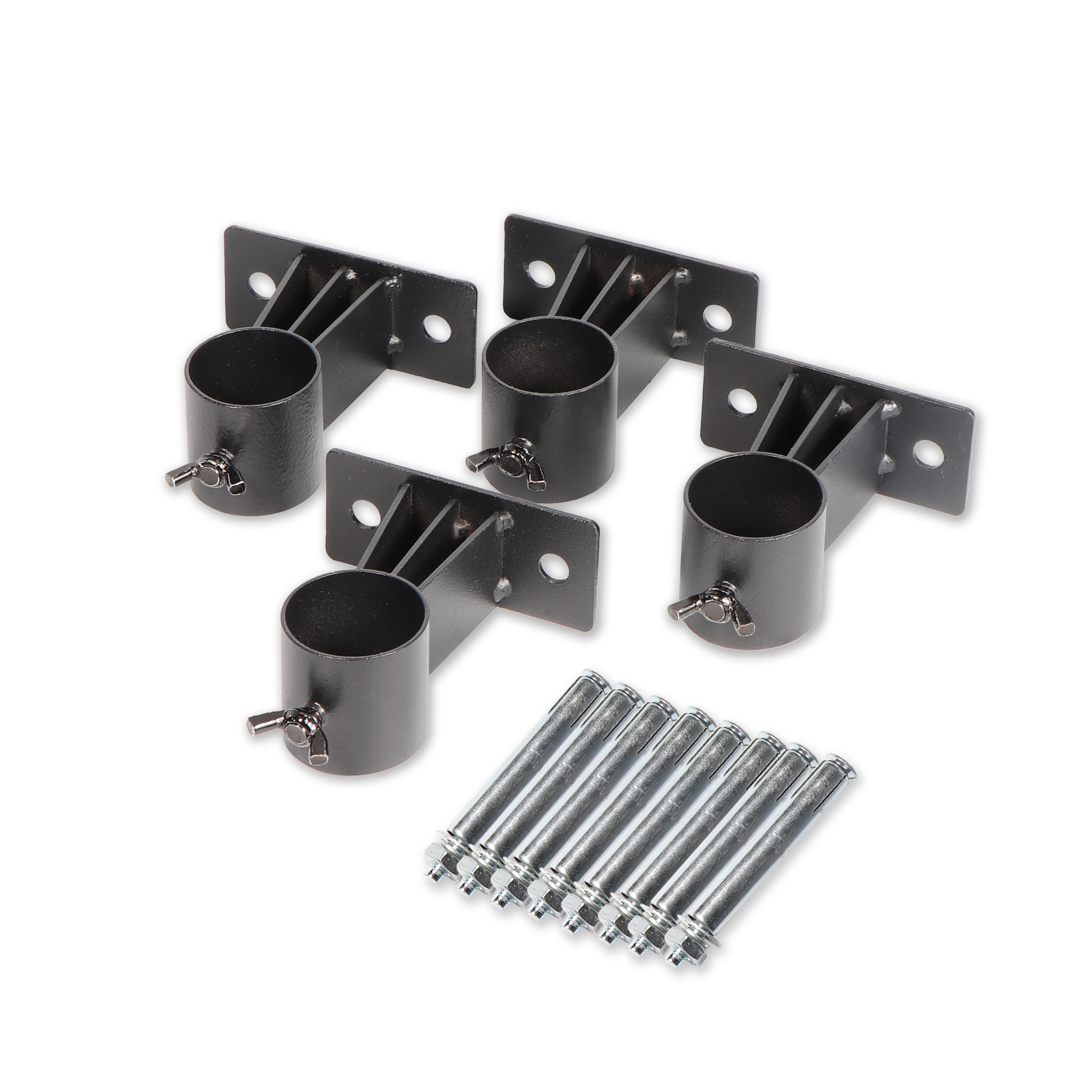 4er Set Wandhalterungen für Lamellenzäune mit Rohren von 30 mm Durchmesser 4er Set Wandhalterungen für Lamellenzäune mit Rohren von 30 mm Durchmesser