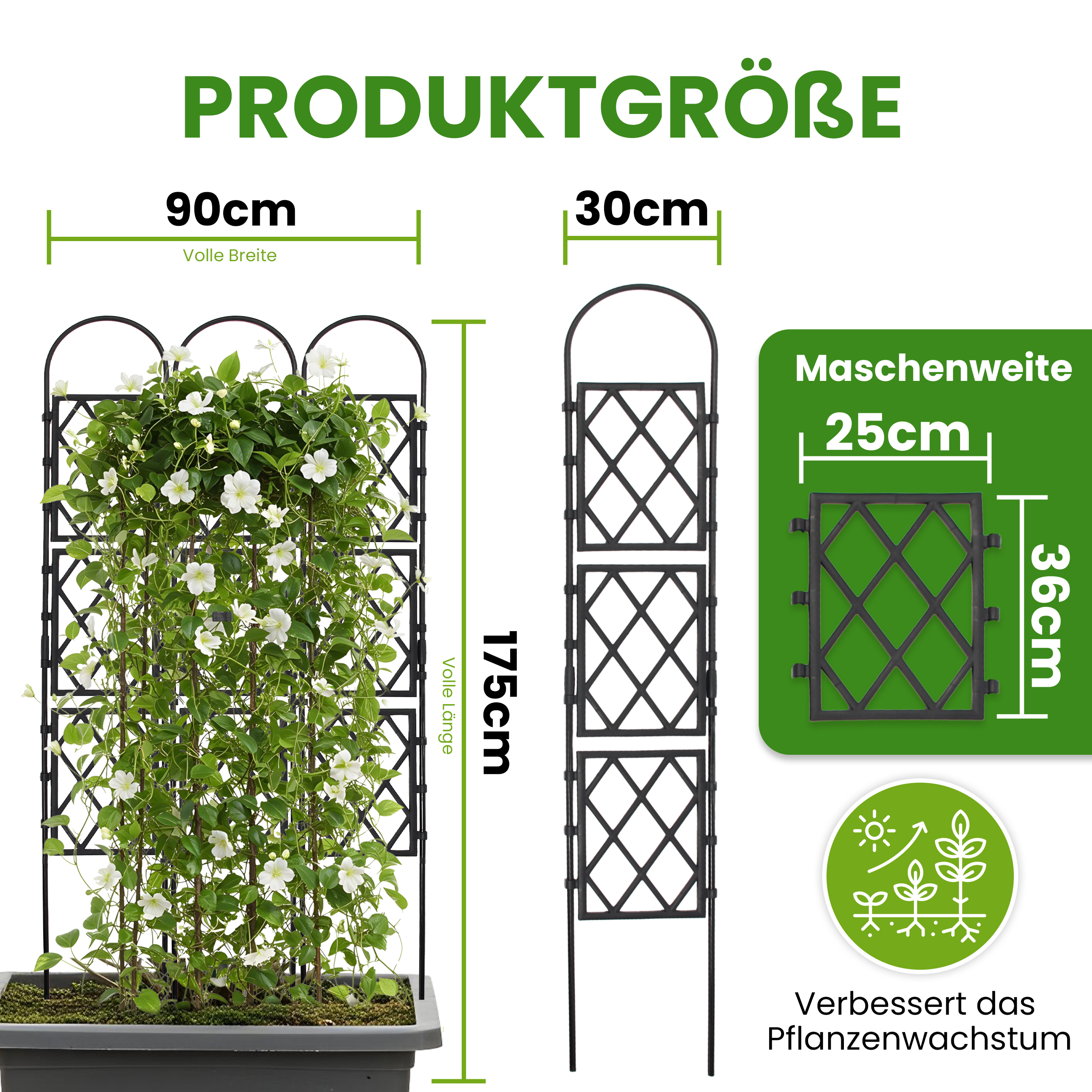 Wandspalier mit Bogen Rankgitter Pflanzenstütze Gitterspalier für Garten