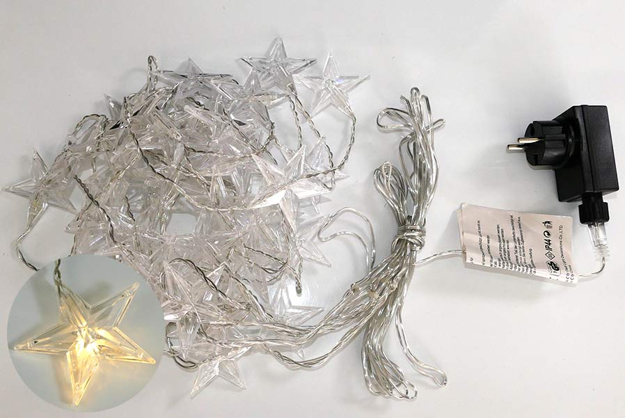 b4o8x9Mv8tGcpQ6 LED-Vorhang mit Sternen Fensterdekoration Lichtervorhang LED-Sternenvorhang