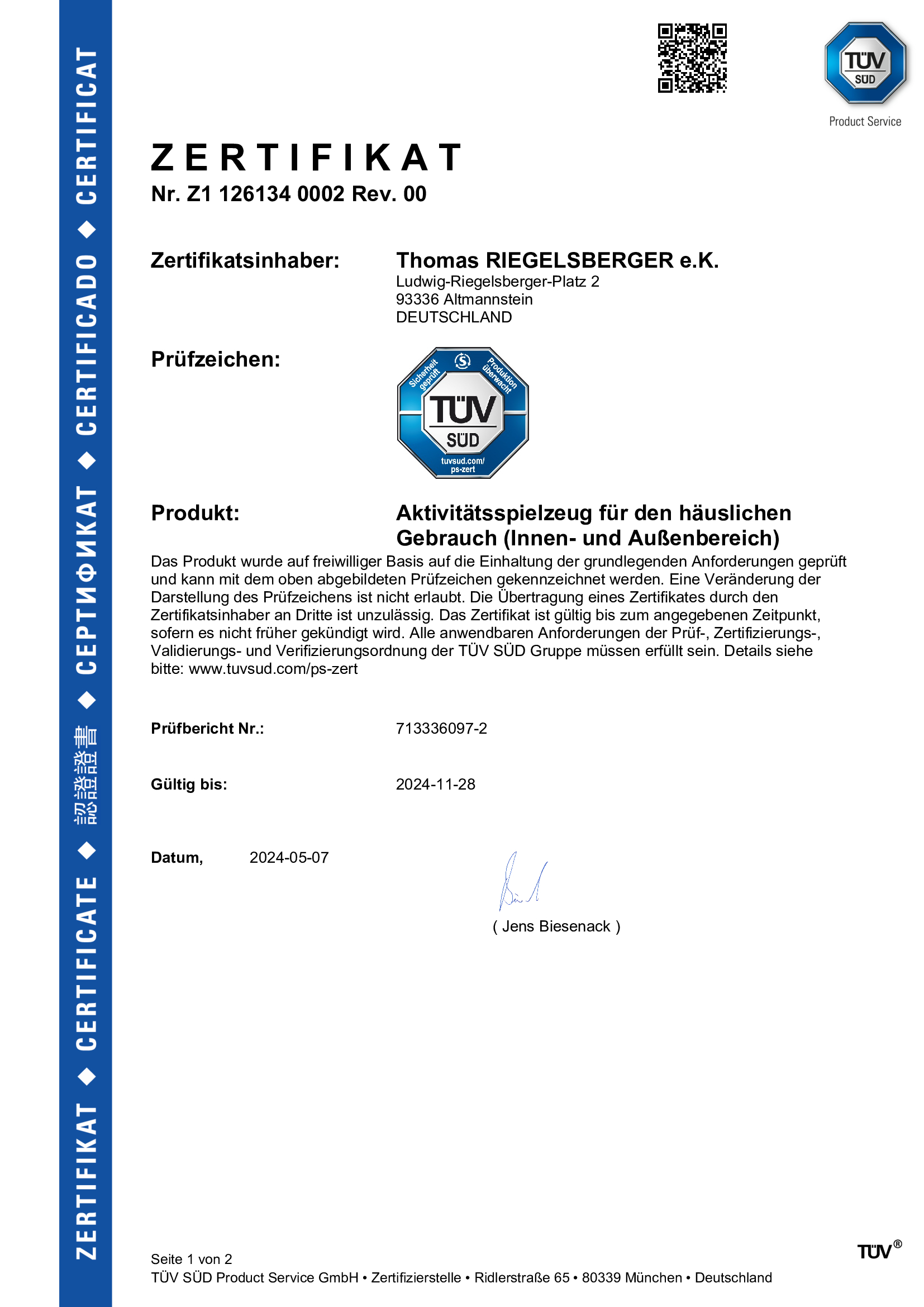 tuev-02c52TOIRB3cKLR Doppelschaukel Sina aus Lärchenholz Kinderschaukel mit zwei roten Schaukelsitzen TÜV geprüft