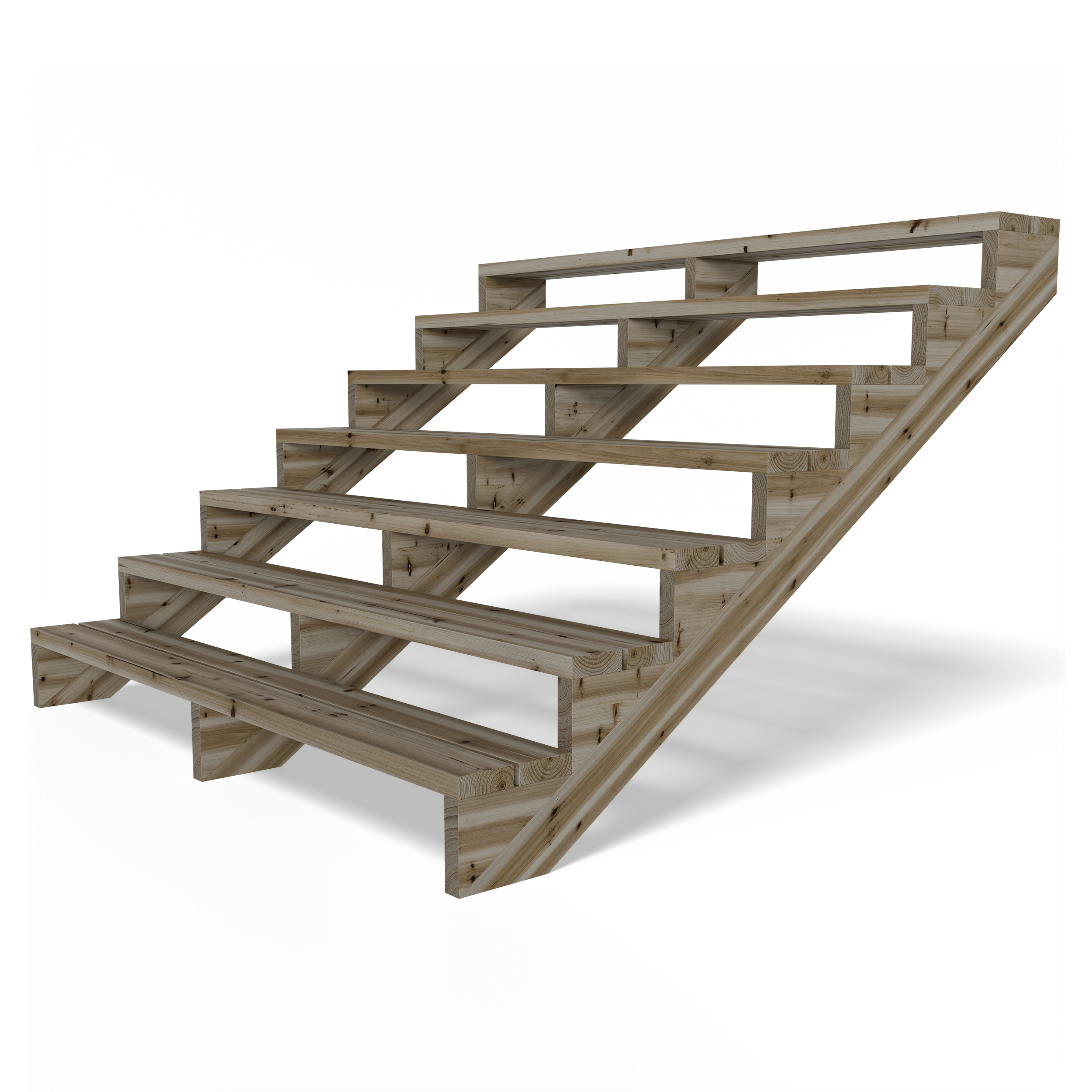 Terrassentreppe Kiefer kesseldruckimprägniert Treppe mit Stufen Wangentreppe Breite