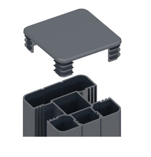Pfostenkappe schwarz für Alu-Pfosten 70x70 mm - Ersatzkappe