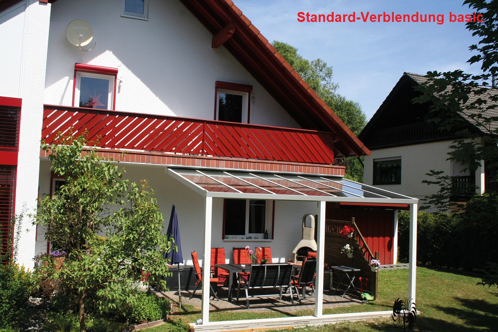 primeline-rot Premium Aluminium Terrassenüberdachung Glas 8mm klar, MADE IN GERMANY ALU - Überdachung