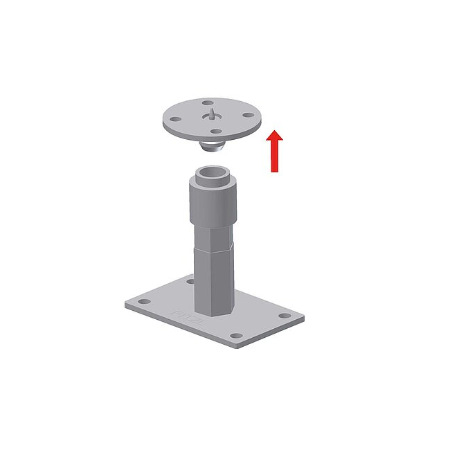 zeichnung-3 Pitzl Pfostenträger Schwer Stecksystem Z m. Zentrierspitze, ZiNiP beschichtet