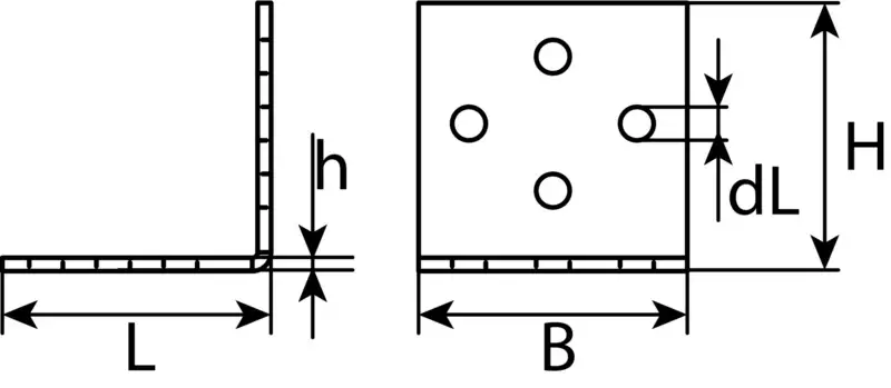 Lochplattenwinkel 60x60x60x2,5 Stahl (feuerverzinkt (1 Stück) - 685 109 037 75)