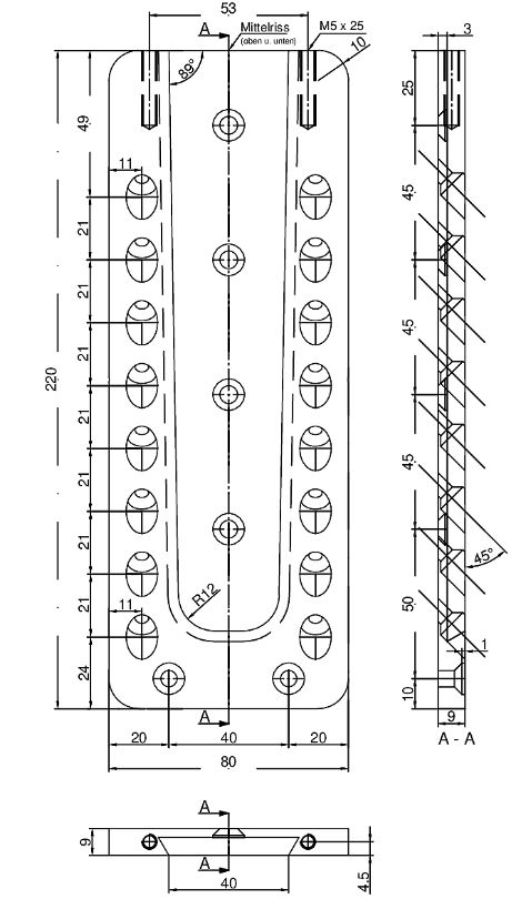 Pitzl Verbinder HVP Standard für Holz-Holzanschluss Maße 80 x 220 x 12 mm