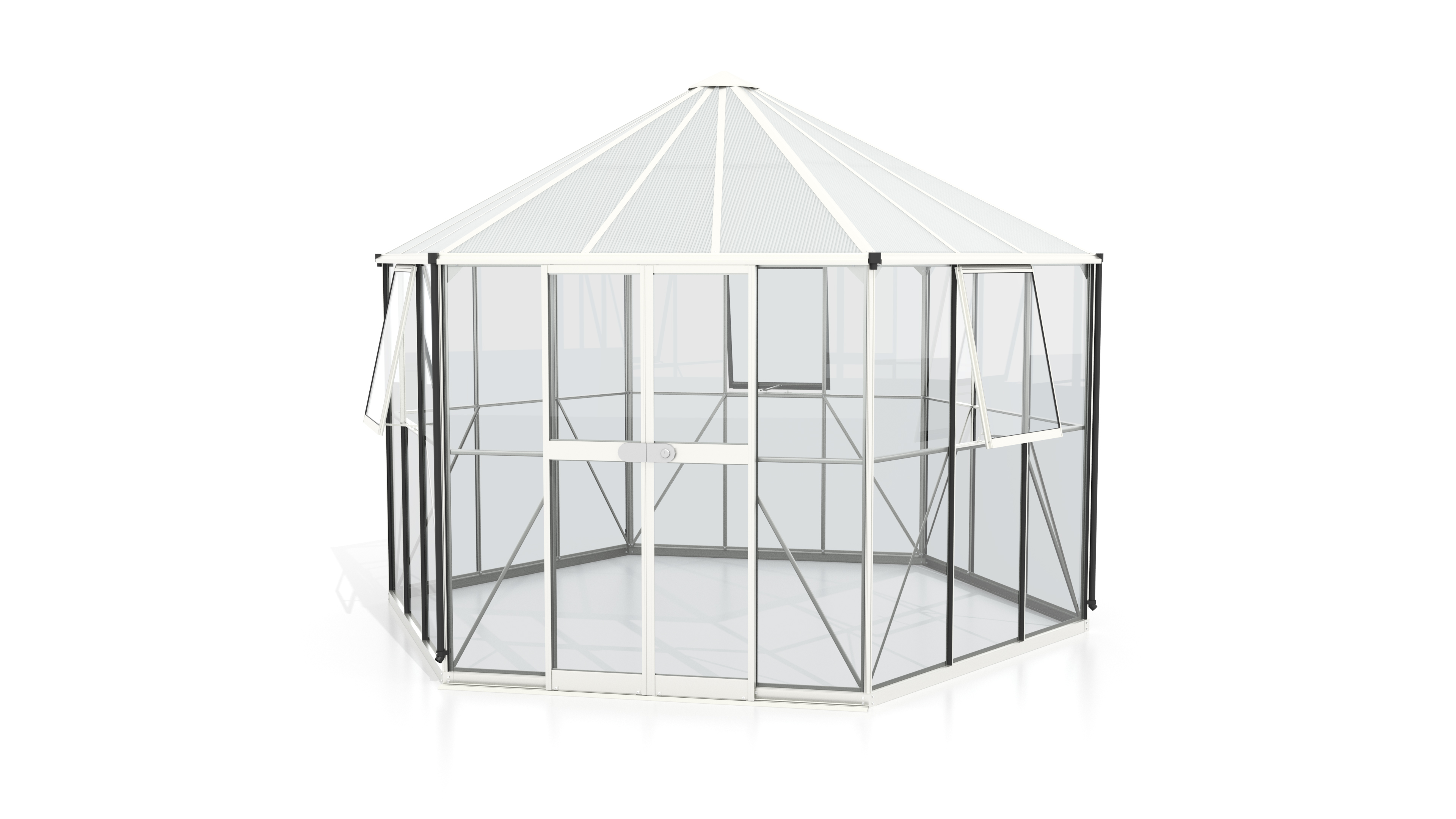 Gewächshaus Pi 9000 ESG/HKP, weiß