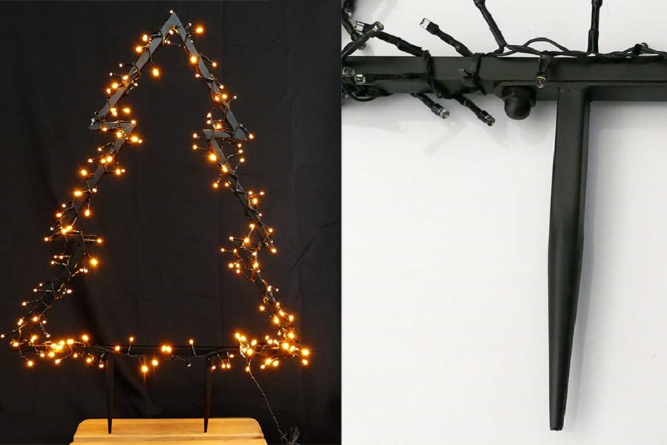 b1ZQc8rG8z9uph3 Tanne Metallrahmen LED beleuchtet Weihnachten mit Erdspieß