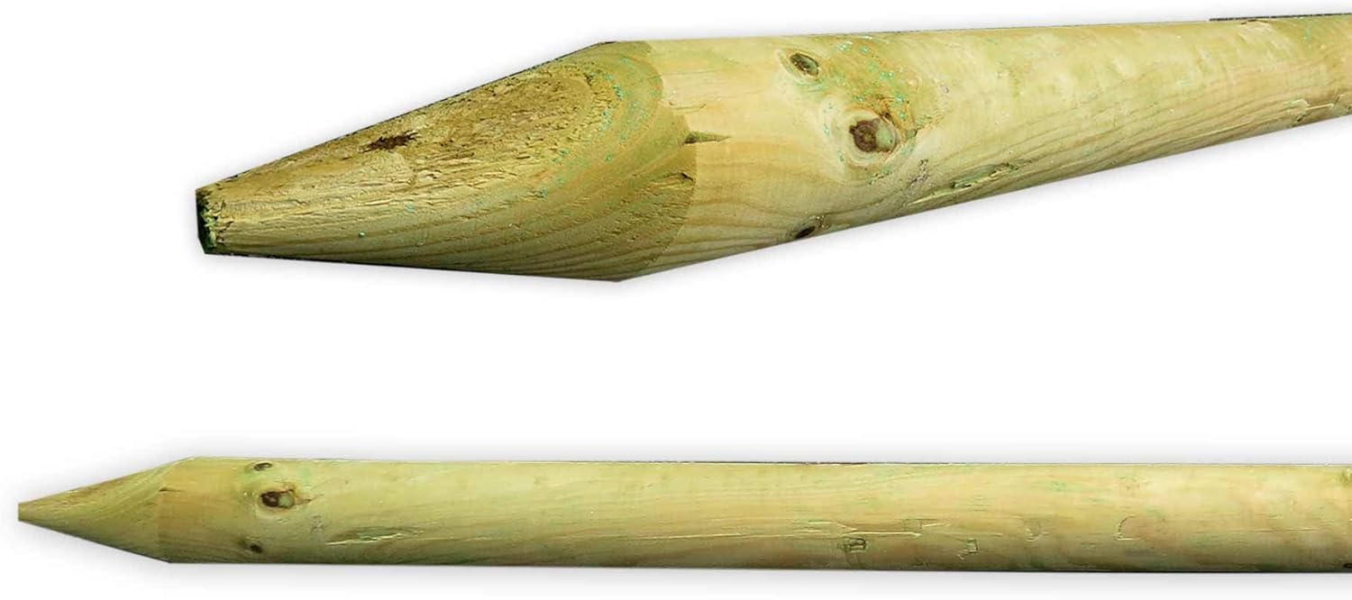 61DP1P6MtJL-_AC_SL1500_ Pfahl Ø 4,6 cm Höhe 150 cm Holzpfahl Kiefer imprägniert Pflanzstab Gartenpfahl Rankhilfe Baumpfahl