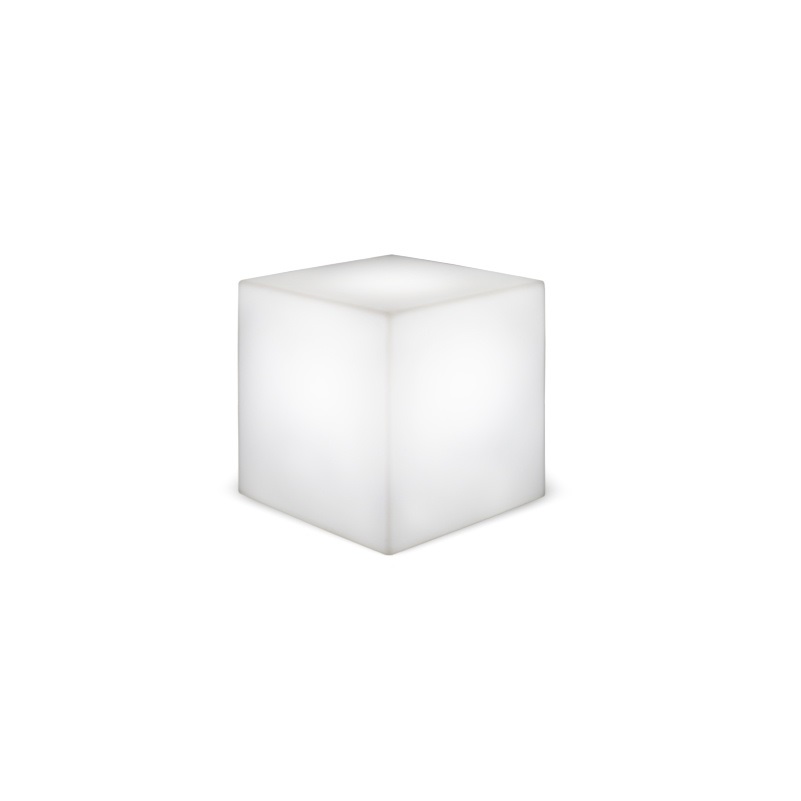 CUBY SOLAR SMARTTECH Weiß Leuchtwürfel LED Beleuchtung RGBW solarbetrieben mit Fernbedienung