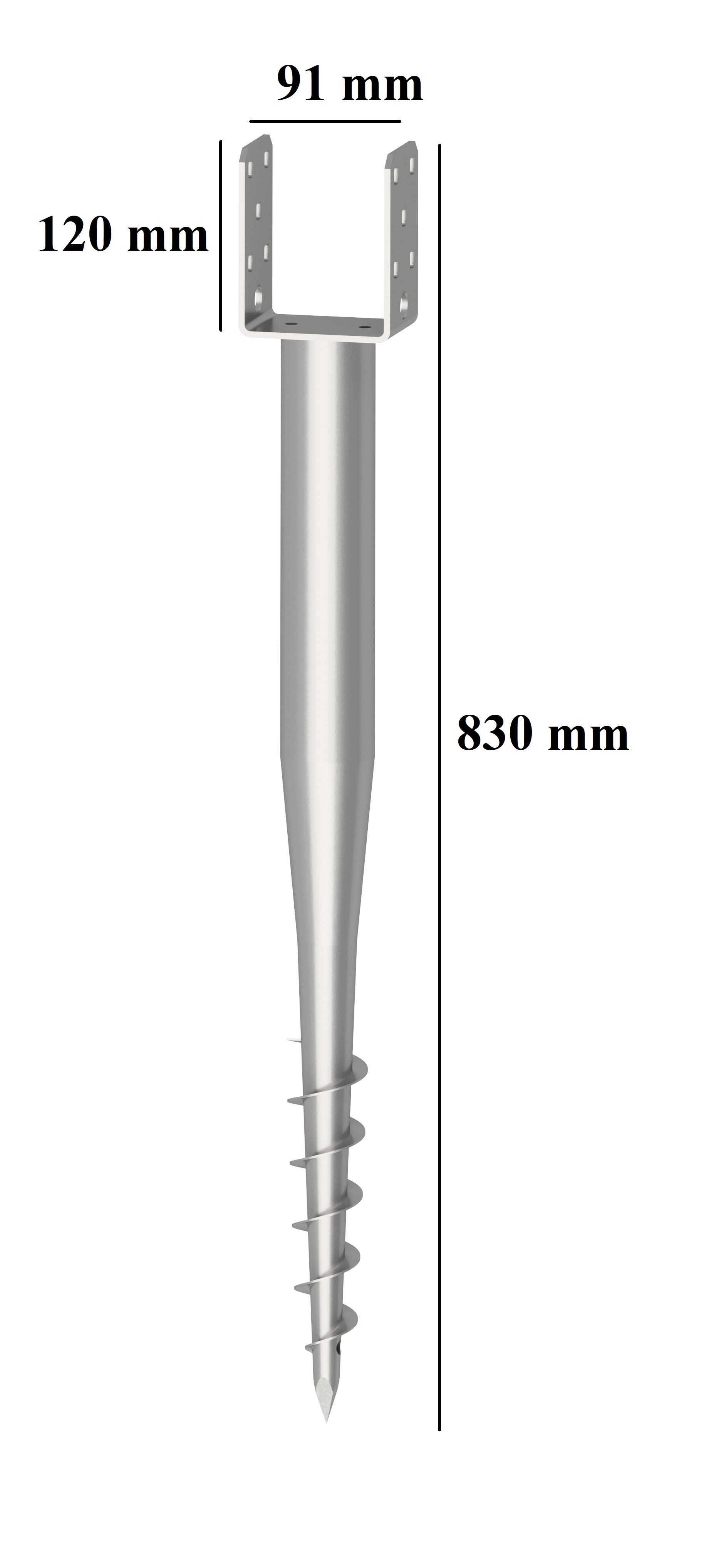 Krinner_91__rIcKE1irFV7k4 KRINNER Eindrehanker 91 mm Schraubfundament U-FIX für Pfosten 90 mm
