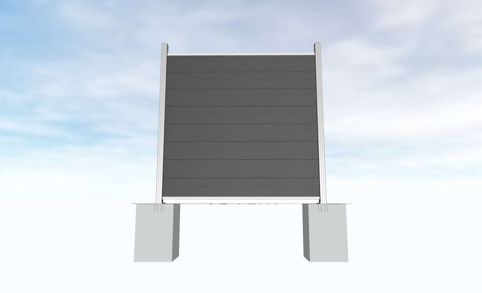 ALU-Pfosten zum Aufschrauben 7x7x190 cm silber für WPC-Steckzaun