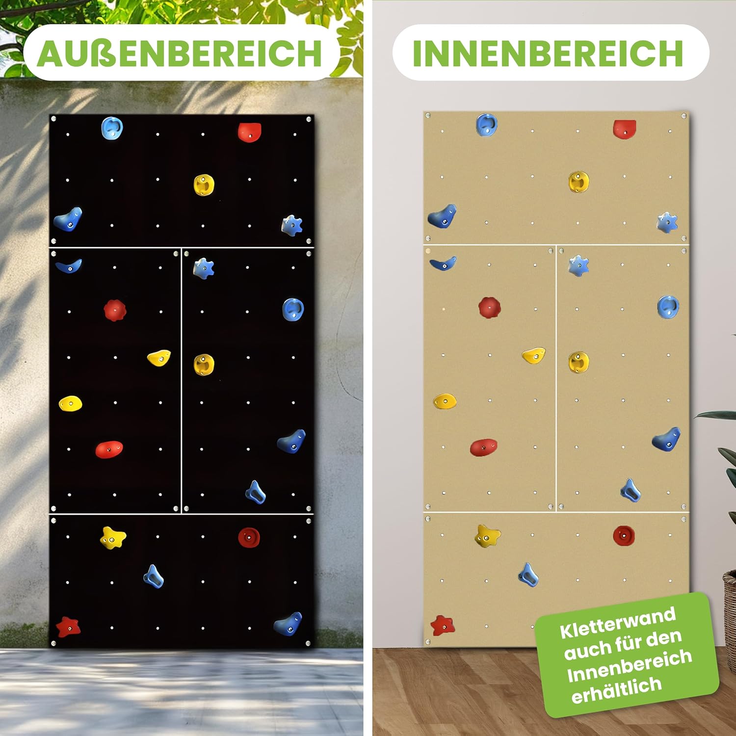 b5HrSGkR0kdOTeR Kletterwand Outdoor mit bunten Klettersteinen und Montagematerial für Kinder und Erwachsene