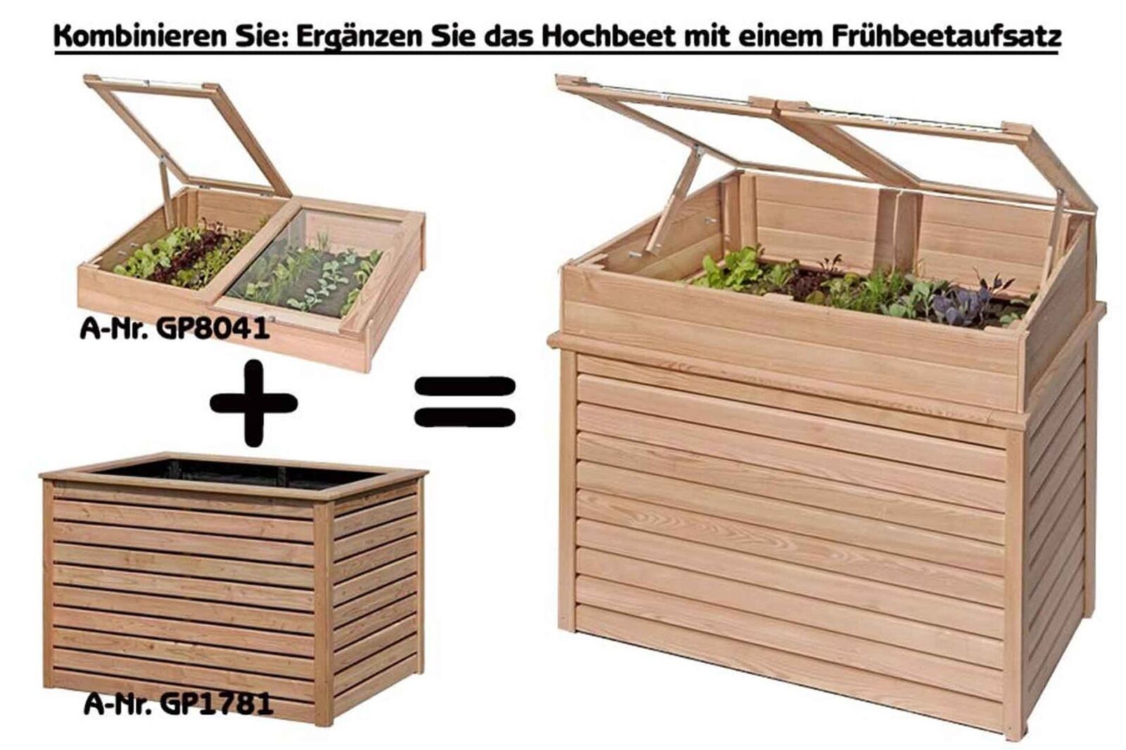 11129ZNmEsJPQsqN Hochbeet L125 x H80 cm aus Lärchenholz 25x70 mm Pflanzkasten Kräuterbeet Garten