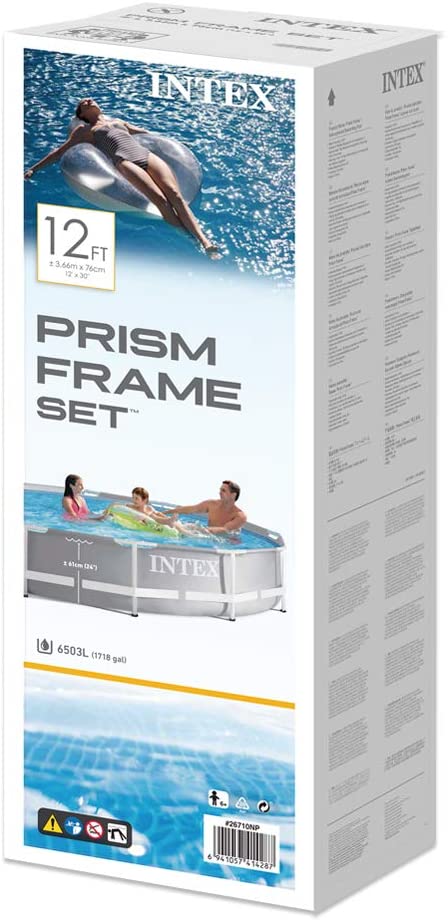 Intex Prism Rondo Ø 366 x 76 cm Frame Pool Set Hellgrau