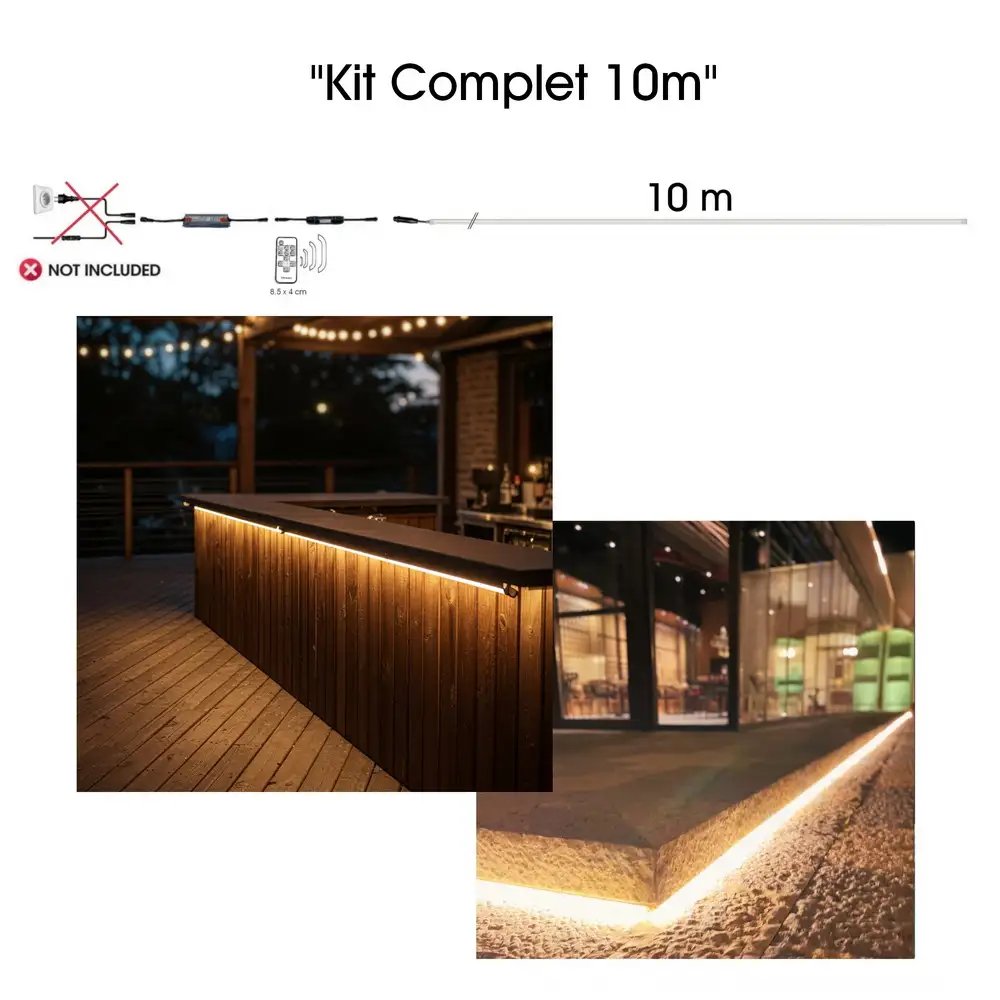 Set 10 m LED Streifen mit 24V 100W Trafo und Fernbedienung