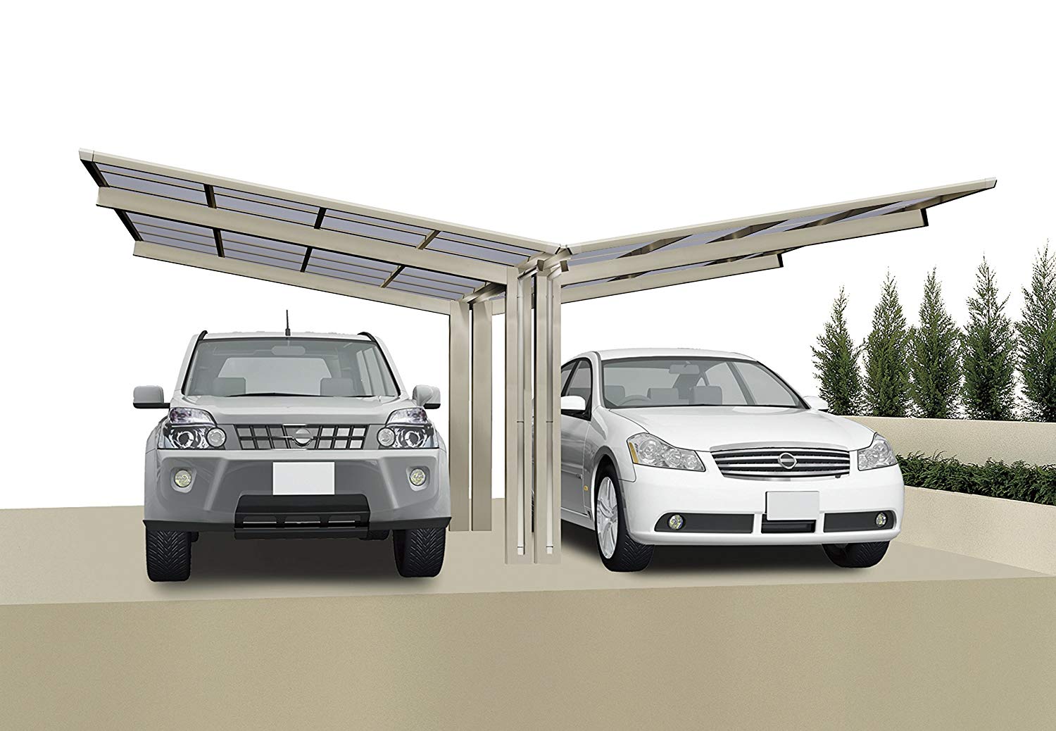 XIMAX Design-Carport Portoforte Typ 60, Y-Ausführung (Edelstahl-Look)