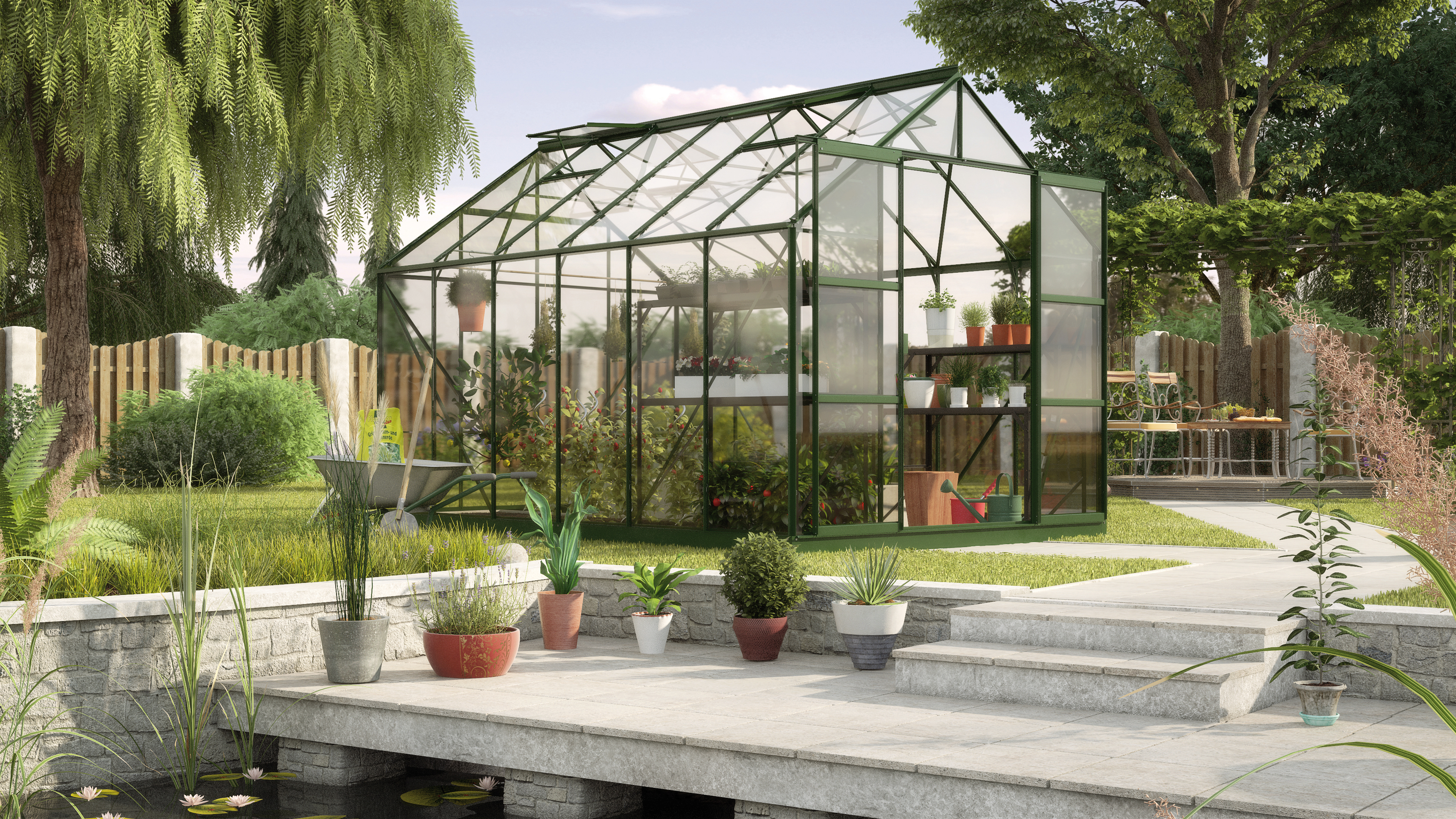 Gewächshaus Uranus 9900 ESG 3mm, smaragd