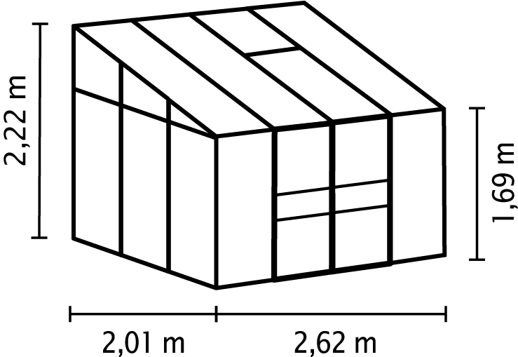 Gewächshaus Osiris / Ida 5200 HKP6mm, schwarz