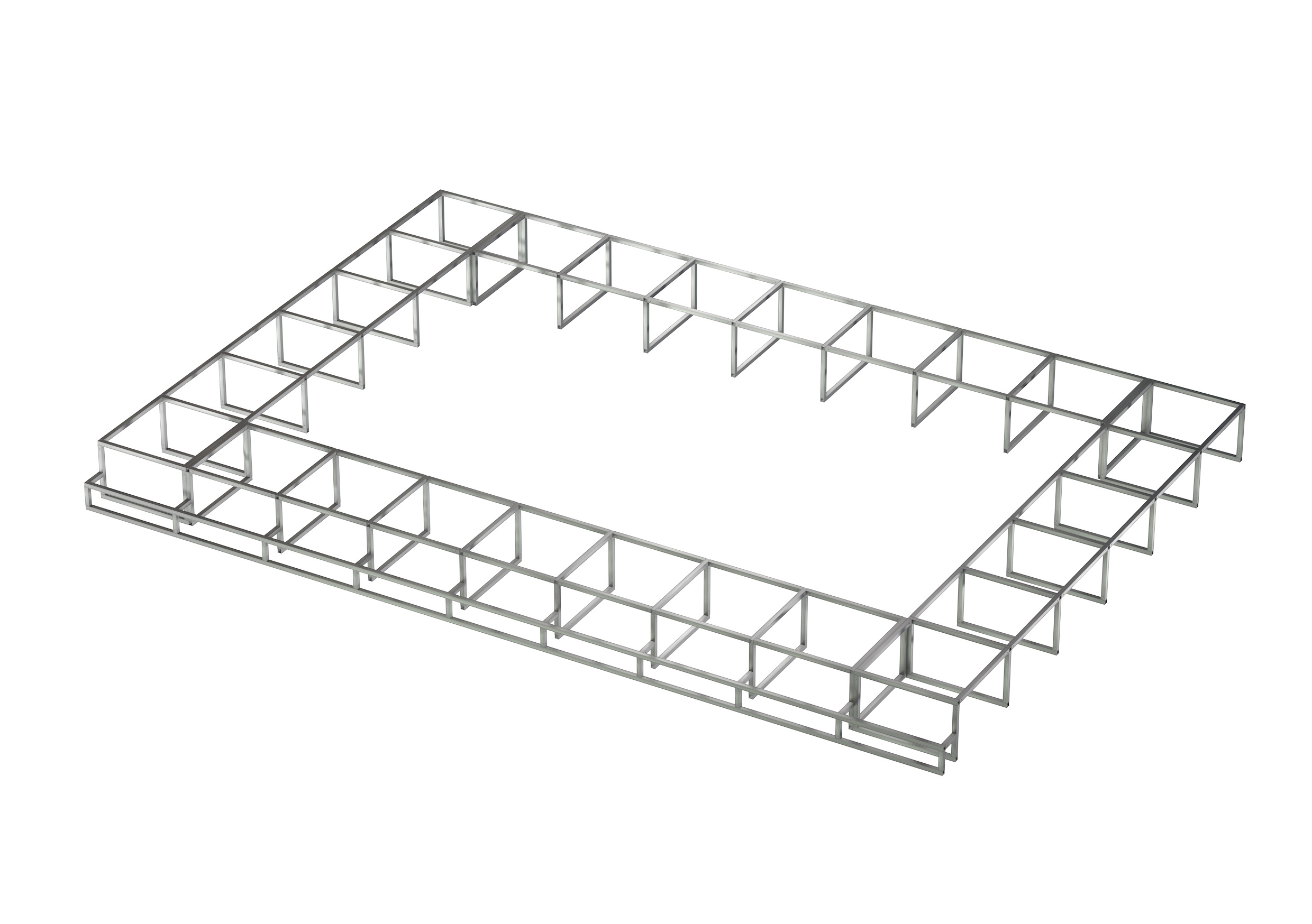 Schwimmbad-Zus-mit-Stufe-0104 Alu-Konstruktion CONSTRUCT 45x45x1950 mm Unterkonstruktion Treppen Rampen Pool Möbel Aluschiene