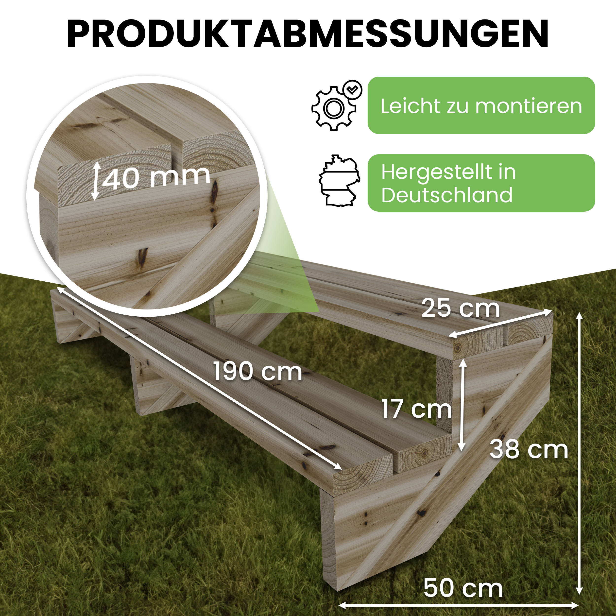 Terrassentreppe Kiefer kesseldruckimprägniert Treppe mit Stufen Wangentreppe Breite