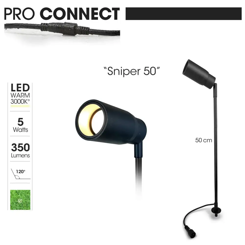 LED Gartenstrahler SNIPER mit Erdspieß - mit Zoomoptik wasserdicht warmweiß - Strahler für Außen