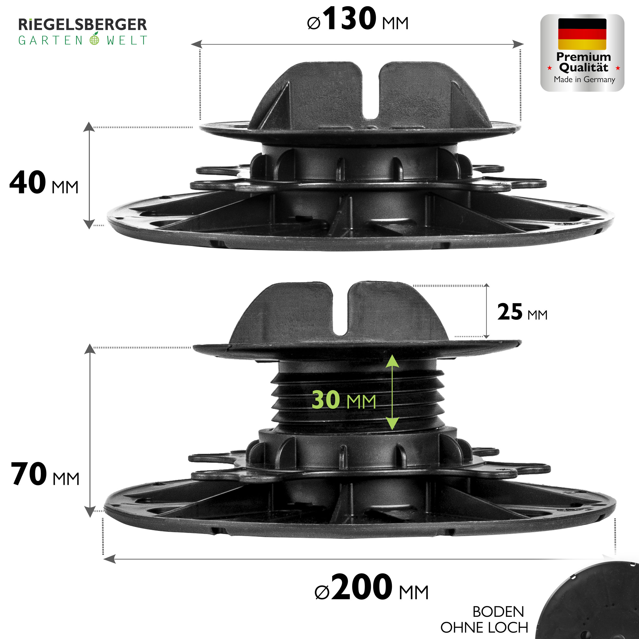  Balkenlager PREMIUM Terrassenlager für Holz WPC ALU Stelzlager Stellfuß höhenverstellbar