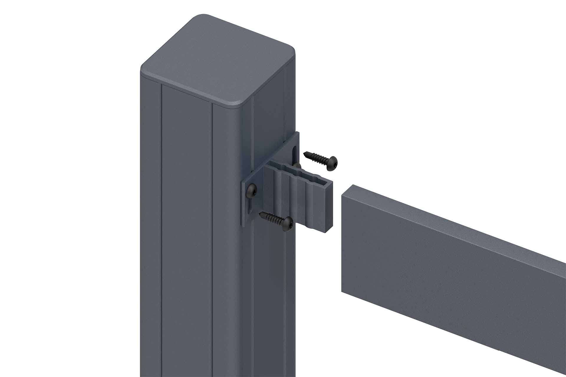 Sichtschutz WPC FABO DIY-Zaun T-Zaunhalter anthrazit 6er-Set inkl. Schrauben