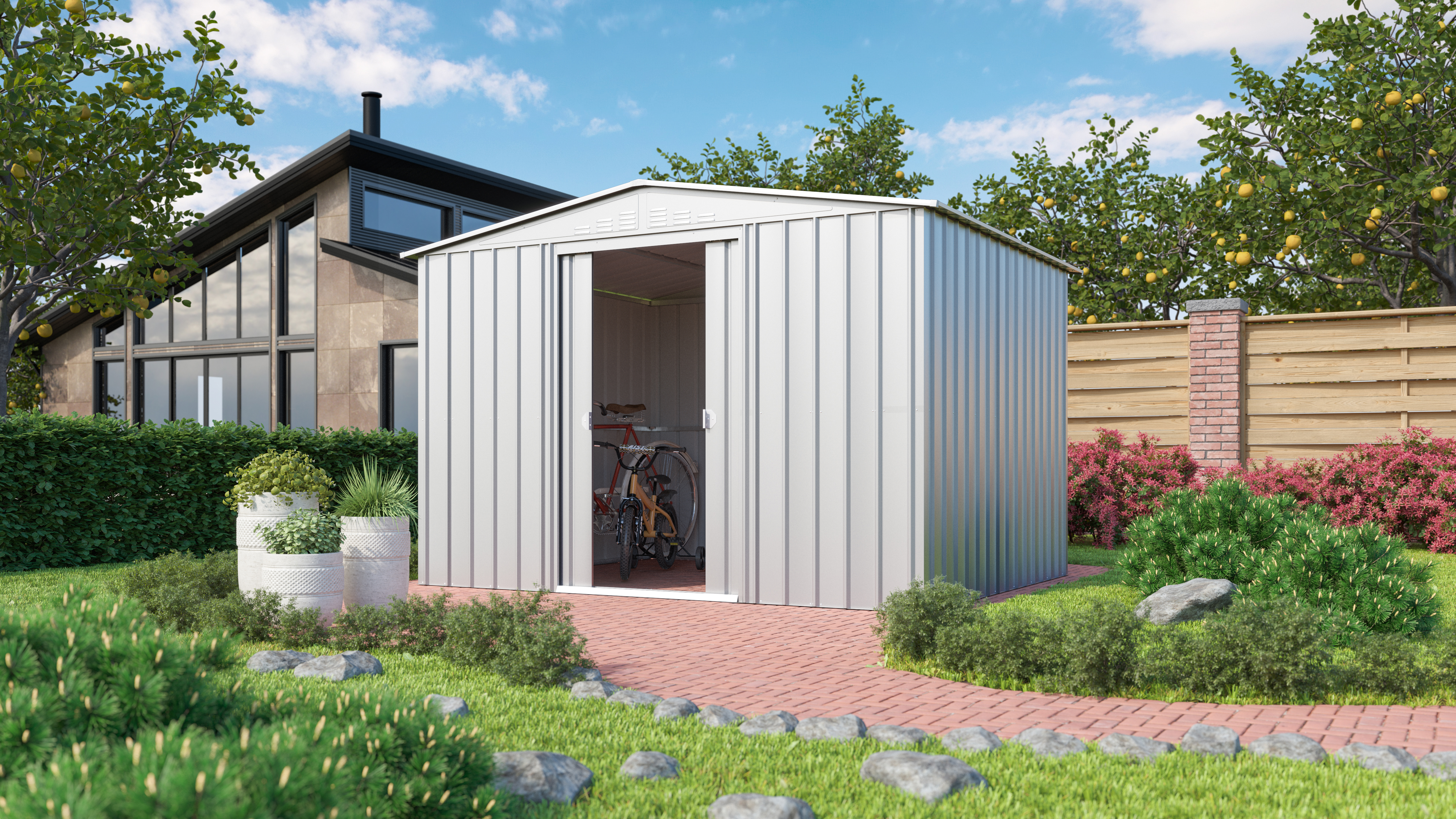 Gerätehaus Gartenmanager "Dream" 108, silber metallic