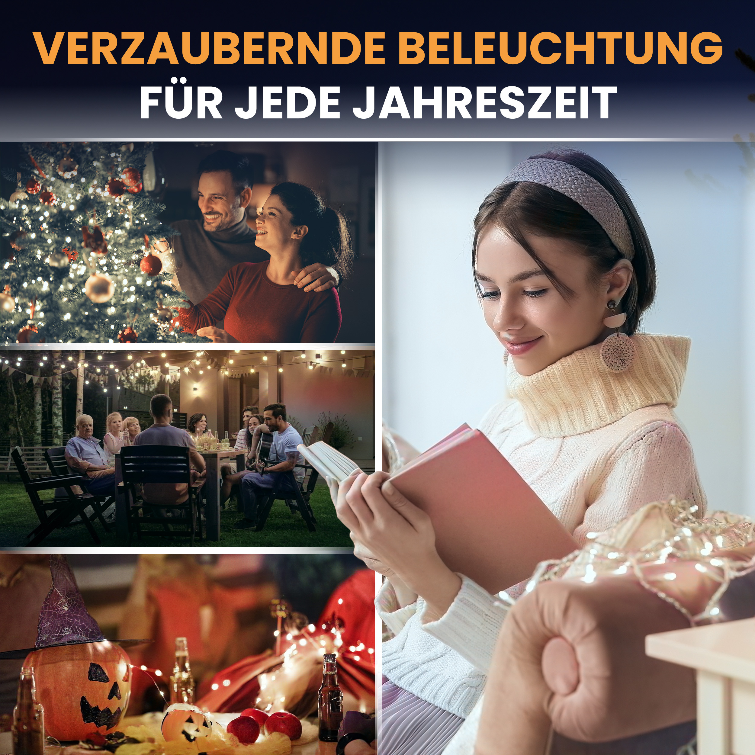 6g9rMWE7Wxz9lU LED-Lichterkette Christbaum LED Lichterkette Dekobeleuchtung Timer 8 Programme Weihnachtsbeleuchtung