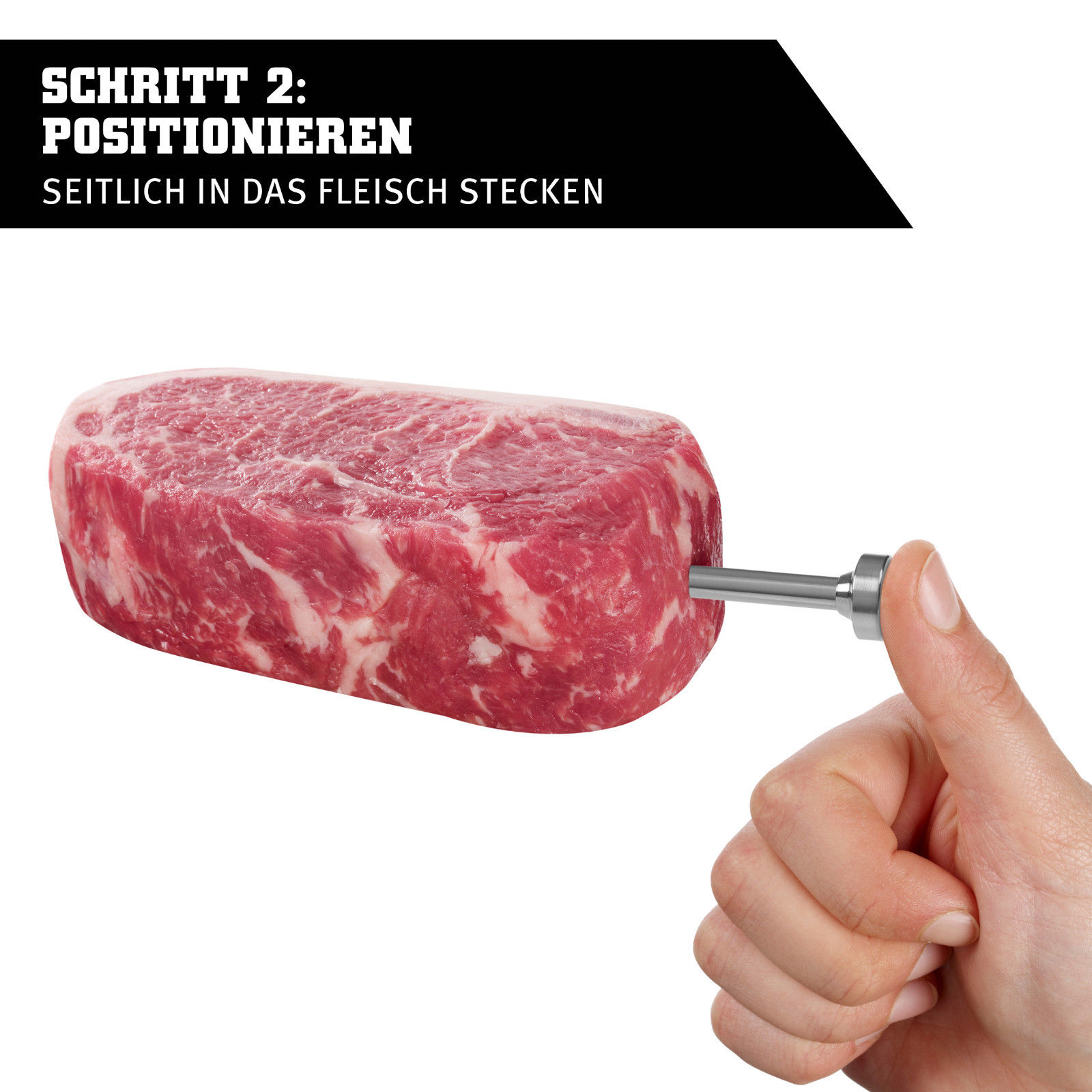 8 SteakChamp 3-color (elektronisches Kerntemperatur-Messgerät aus Edelstahl mit LED-Anzeige)