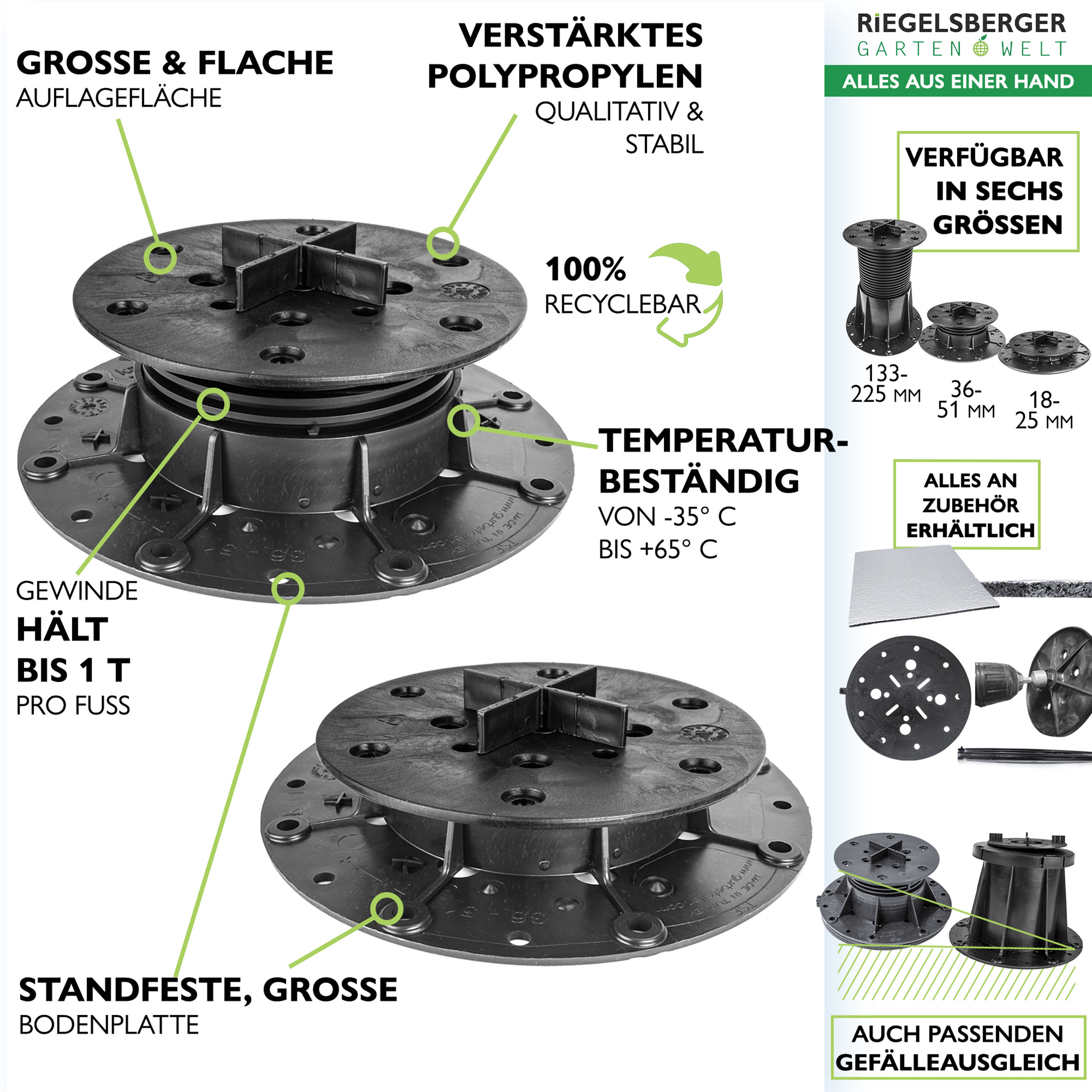 5_Feature_36-515rw1puac7jO09 1 Palette Plattenlager BASIC für Beton Stein Keramikplatten Terrassenlager Stelzlager Stellfuß