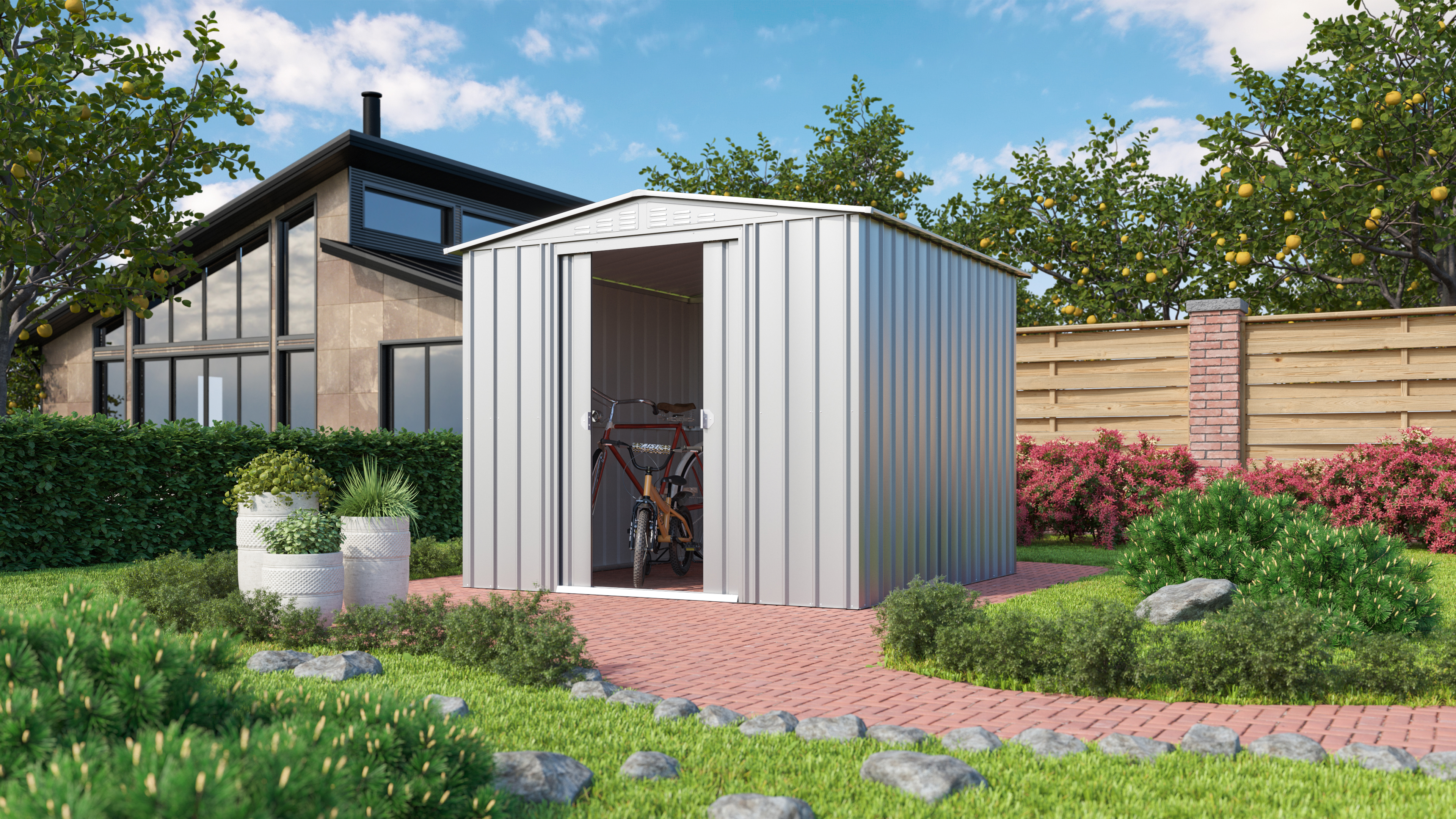 Gerätehaus Gartenmanager "Dream" 88, silber metallic