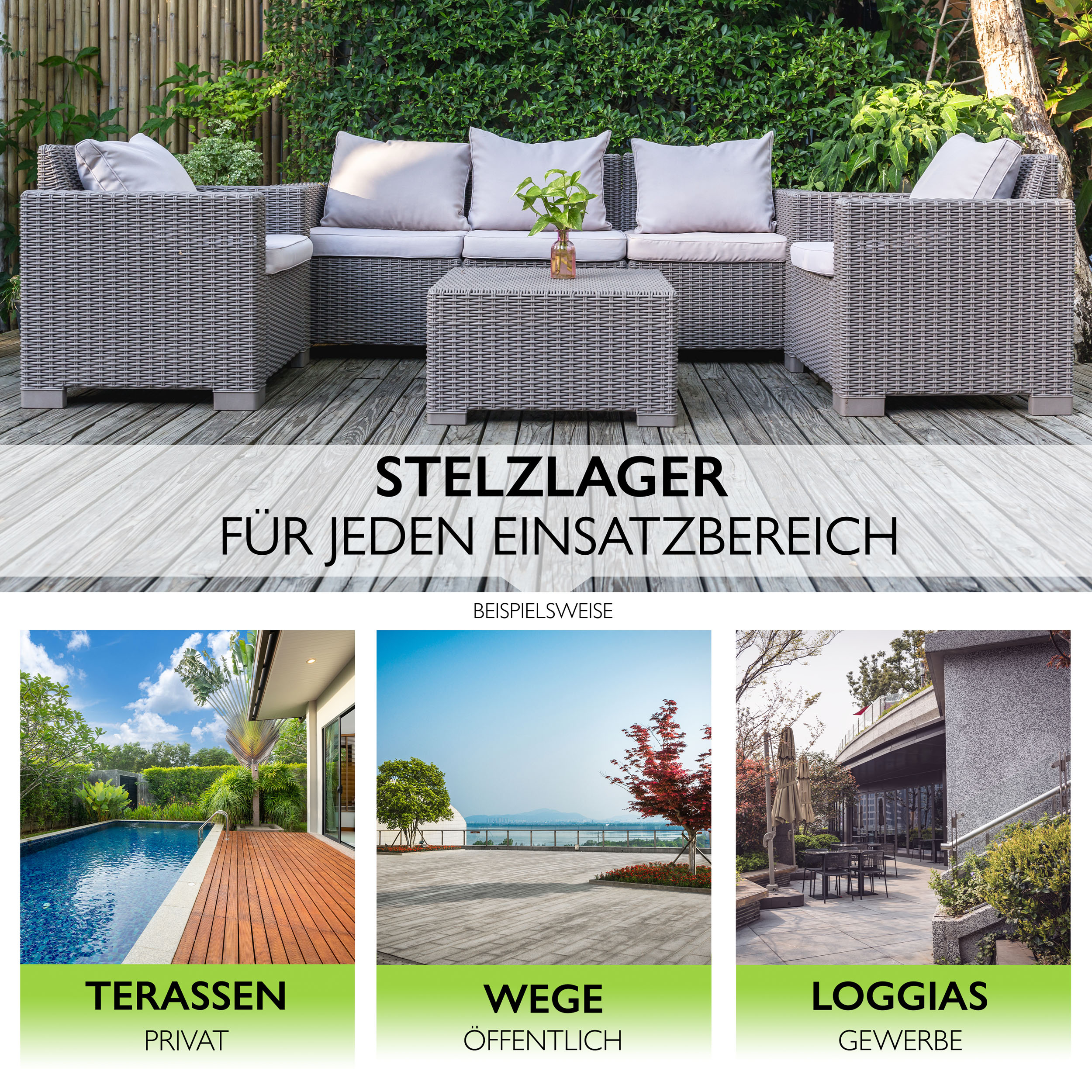 4_Scene7zoGMe4y9wLyR 1 Karton Plattenlager Premium für Stein Beton Keramikplatten Terrassenlager Stelzlager Stellfuß