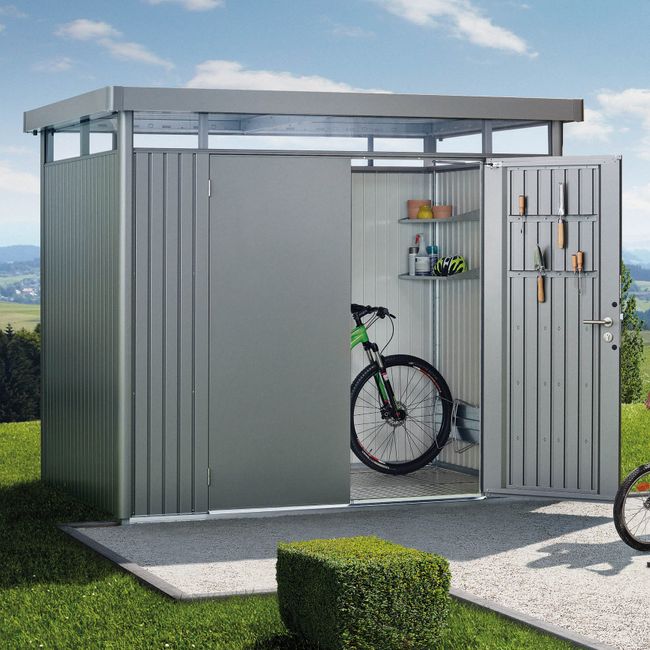 Biohort Gerätehaus HighLine Gr. H4 (quarzgrau-metlalic mit Doppeltür)