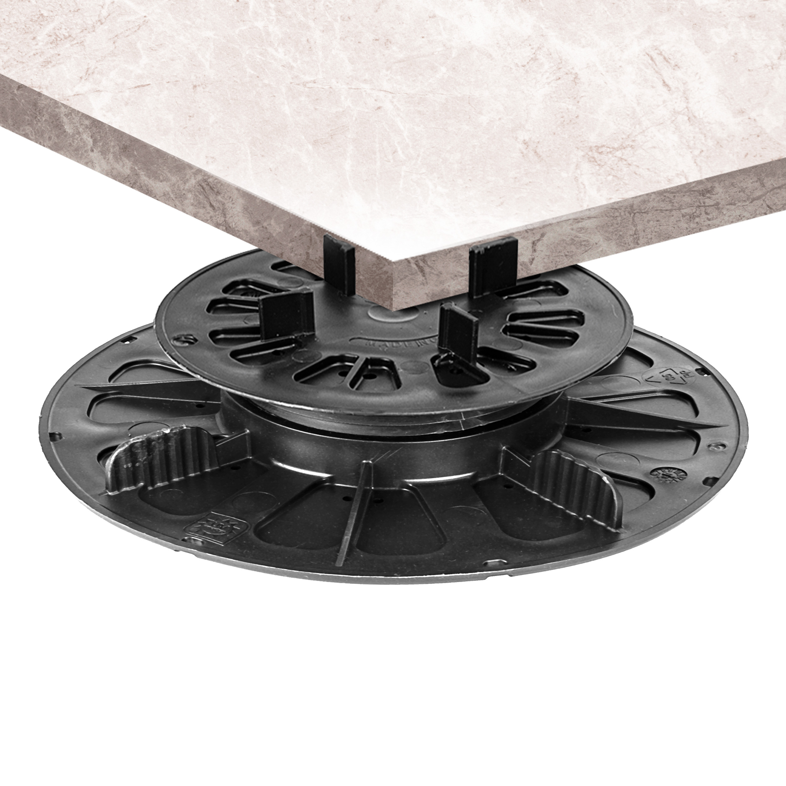 1_Starter_27-40HJAWIuIM65XLN 1 Karton Plattenlager PREMIUM für Stein Beton Keramikplatten Terrassenlager Stelzlager Stellfuß