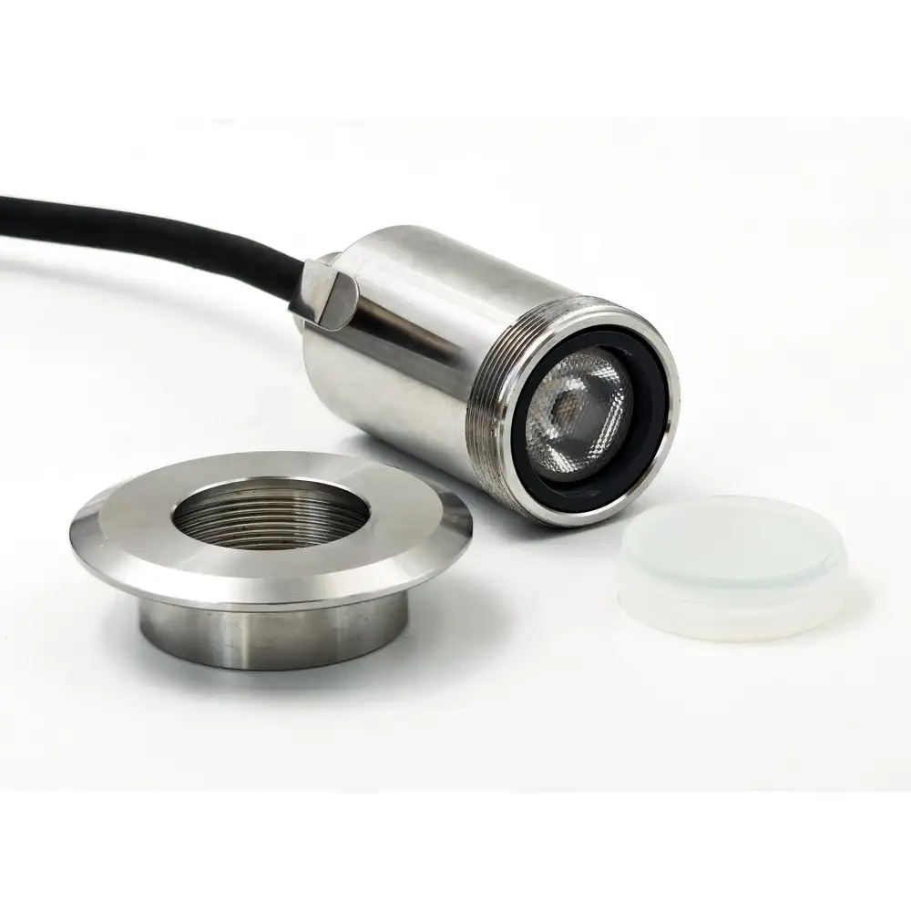 LED Bodeneinbaustrahler Außen - rund Ø 5,2 cm Edelstahl wasserdicht warmweiß - Bodenstrahler für Beton