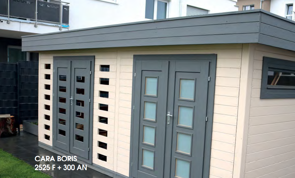 Cara-Boris-2525-F-300-AN Premium Gartenhaus Cara Boris 2525 F + 300 AN