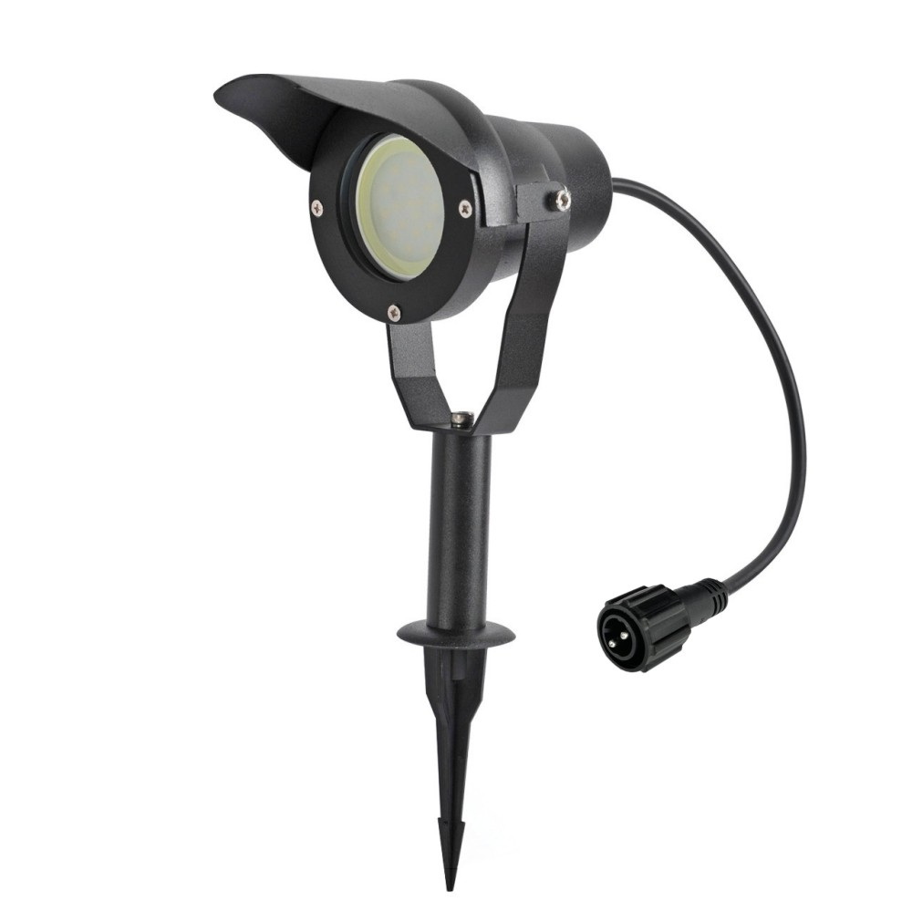 LED Außenstrahler aus Aluminium schwarz - 230V/Klasse II - IP67 - Warmweiß 3000°k