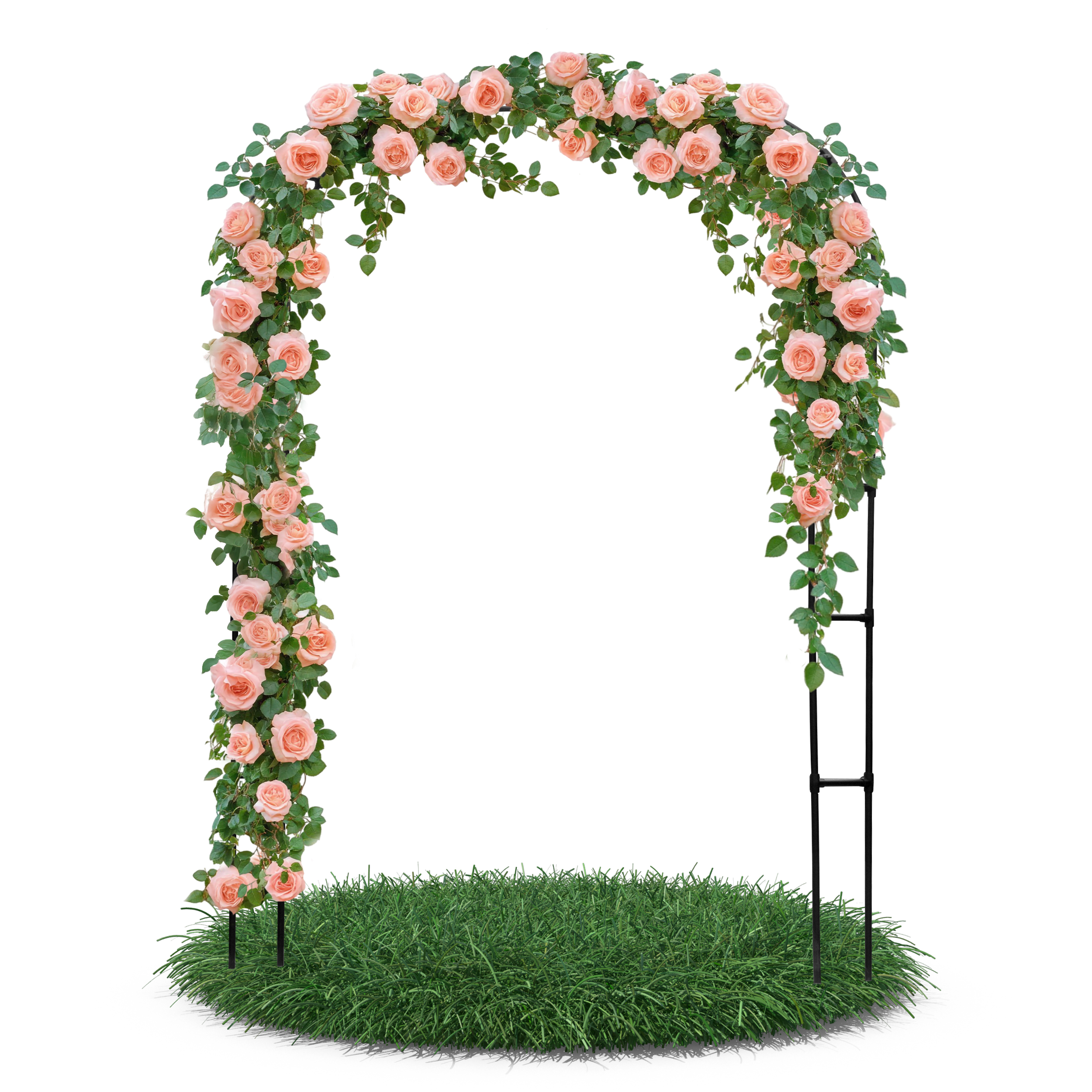 Rosenbogen schwarz Gartendeko Rosenspalier Torbogen Rankhilfe für Kletterpflanzen Rosen