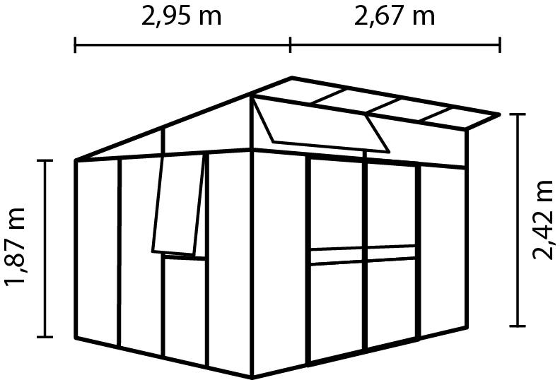 SK_GWH_Aura_7800_40002380_40002381_40002384_40002385 Gewächshaus Aura 7800 ESG/HKP, weiß 2,95 x 2,67 x 1,87 m