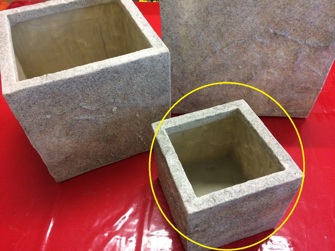 Blumenkasten, Pflanzkasten quadratisch 20x20x20 cm, Farbe Granit hell