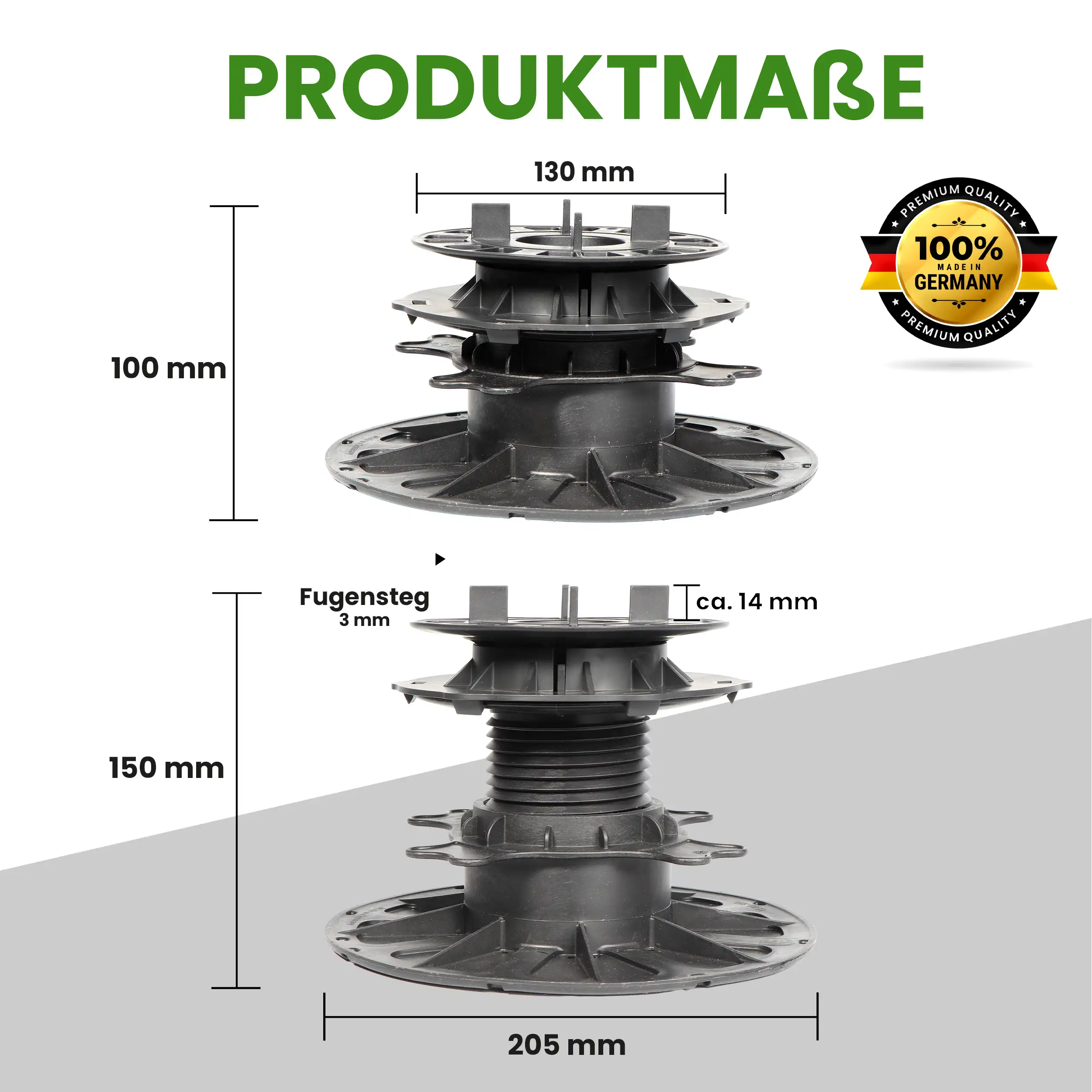 1 Karton Justierbarer Plattenlager Premium mit Gefälleausgleich bis zu 5 % für Stein Beton Keramikplatten 1 Karton Justierbarer Plattenlager Premium mit Gefälleausgleich bis zu 5 % für Stein Beton Keramikplatten