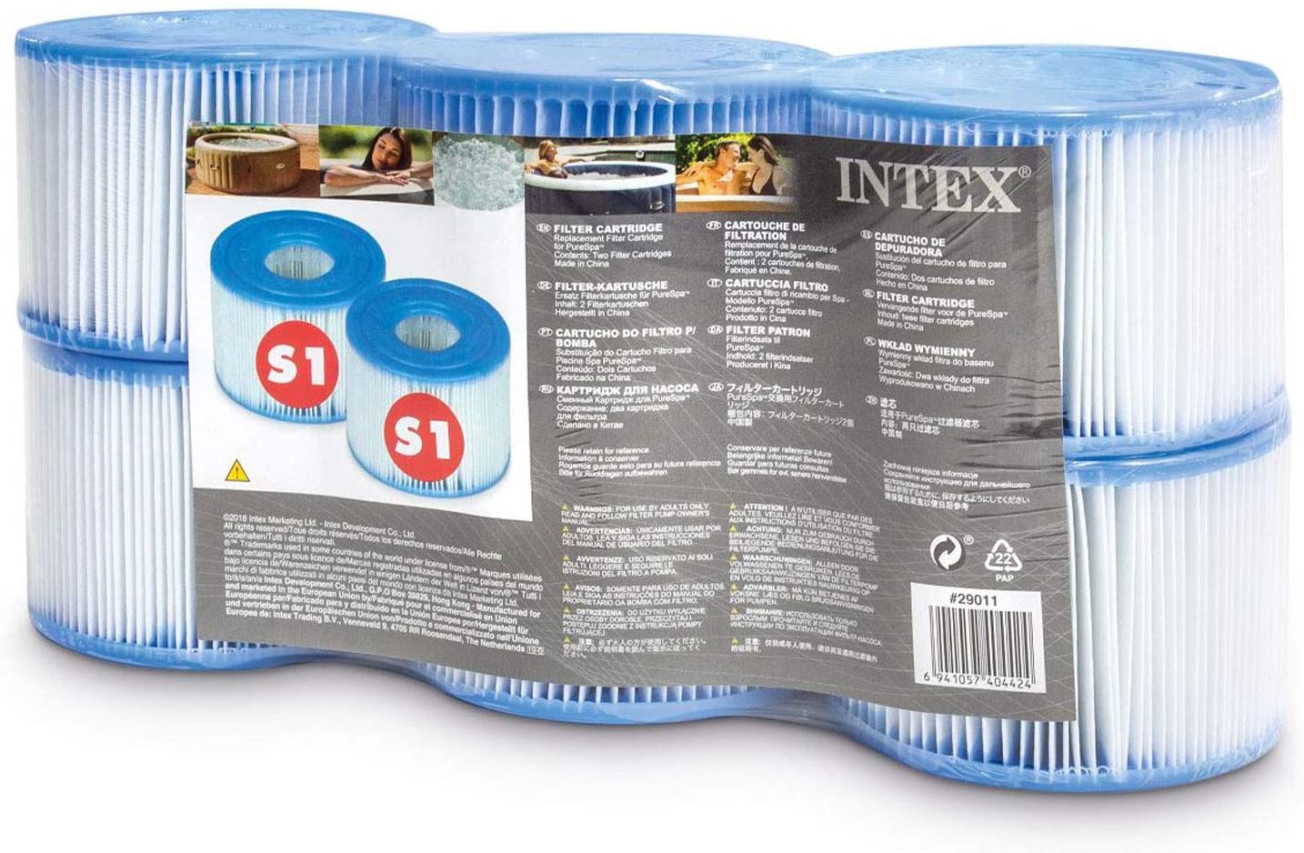 INT1134 Intex 29011 Typ S1 PureSpa Easy Set Ersatzfilter für Pool Spa Whirlpool 6 Stück